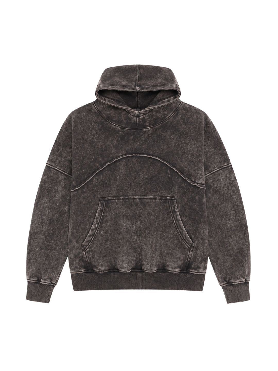 DISTRESSED WASHED CHARCOAL HOODIE