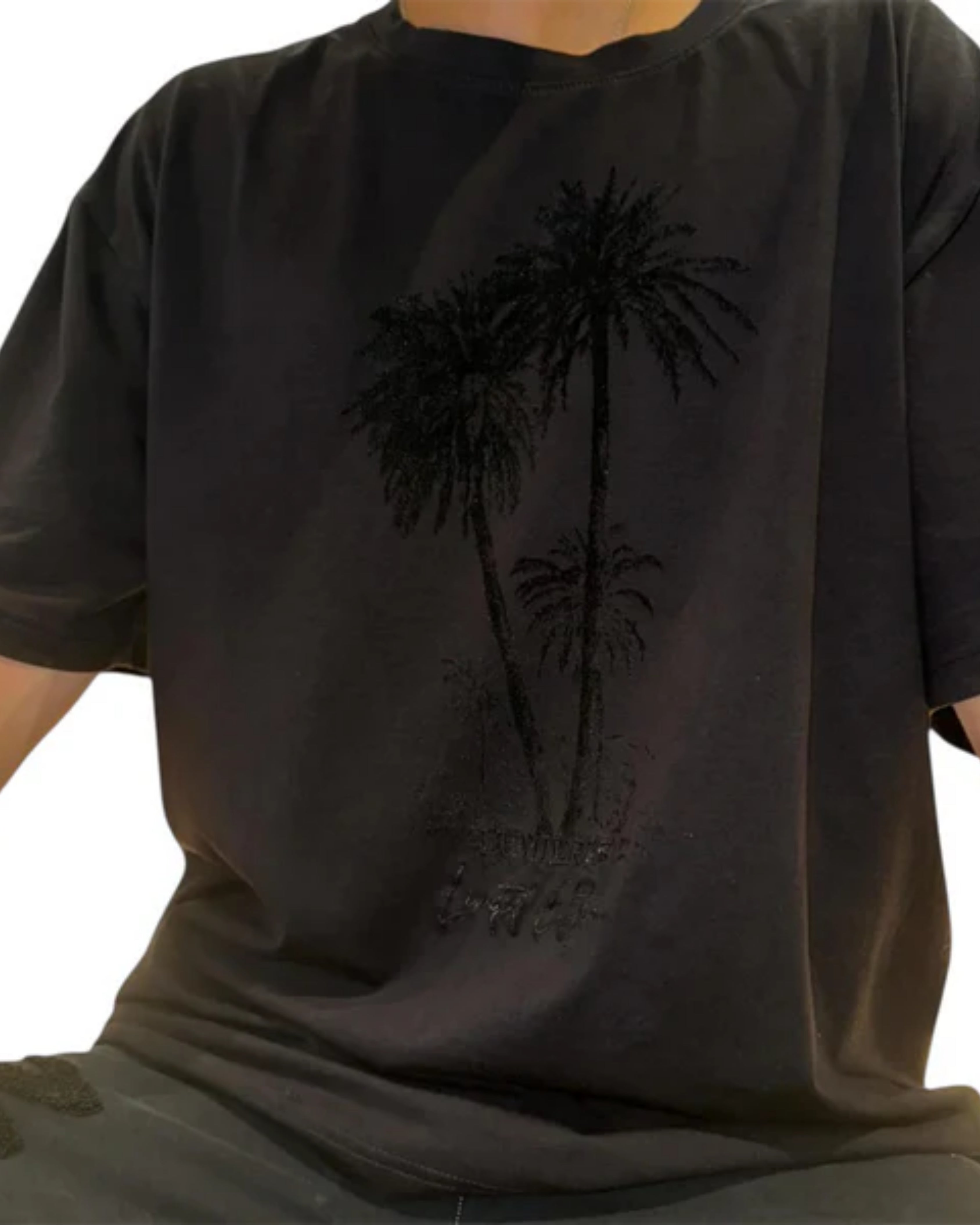 BLACK TROPICAL TEE