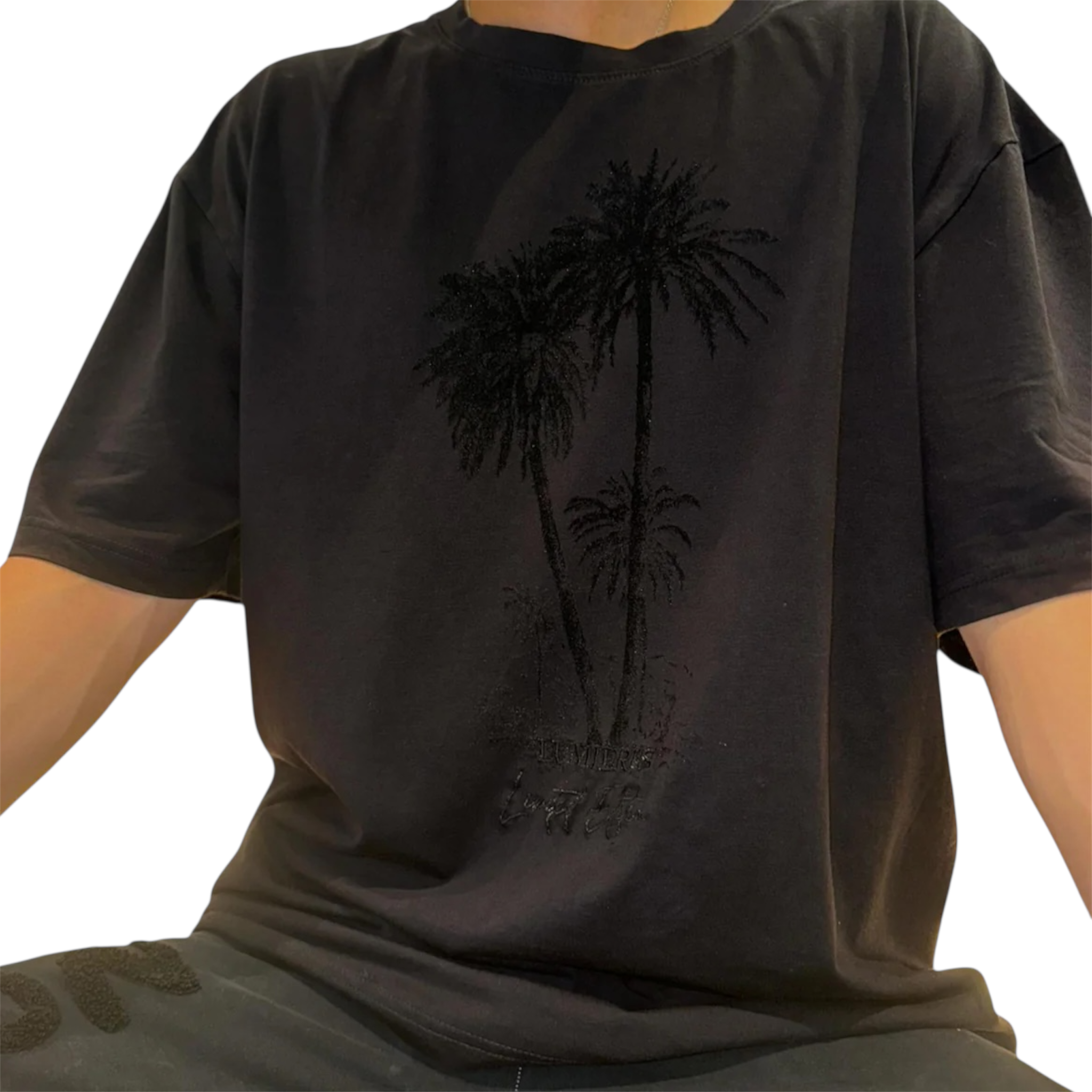 BLACK TROPICAL TEE