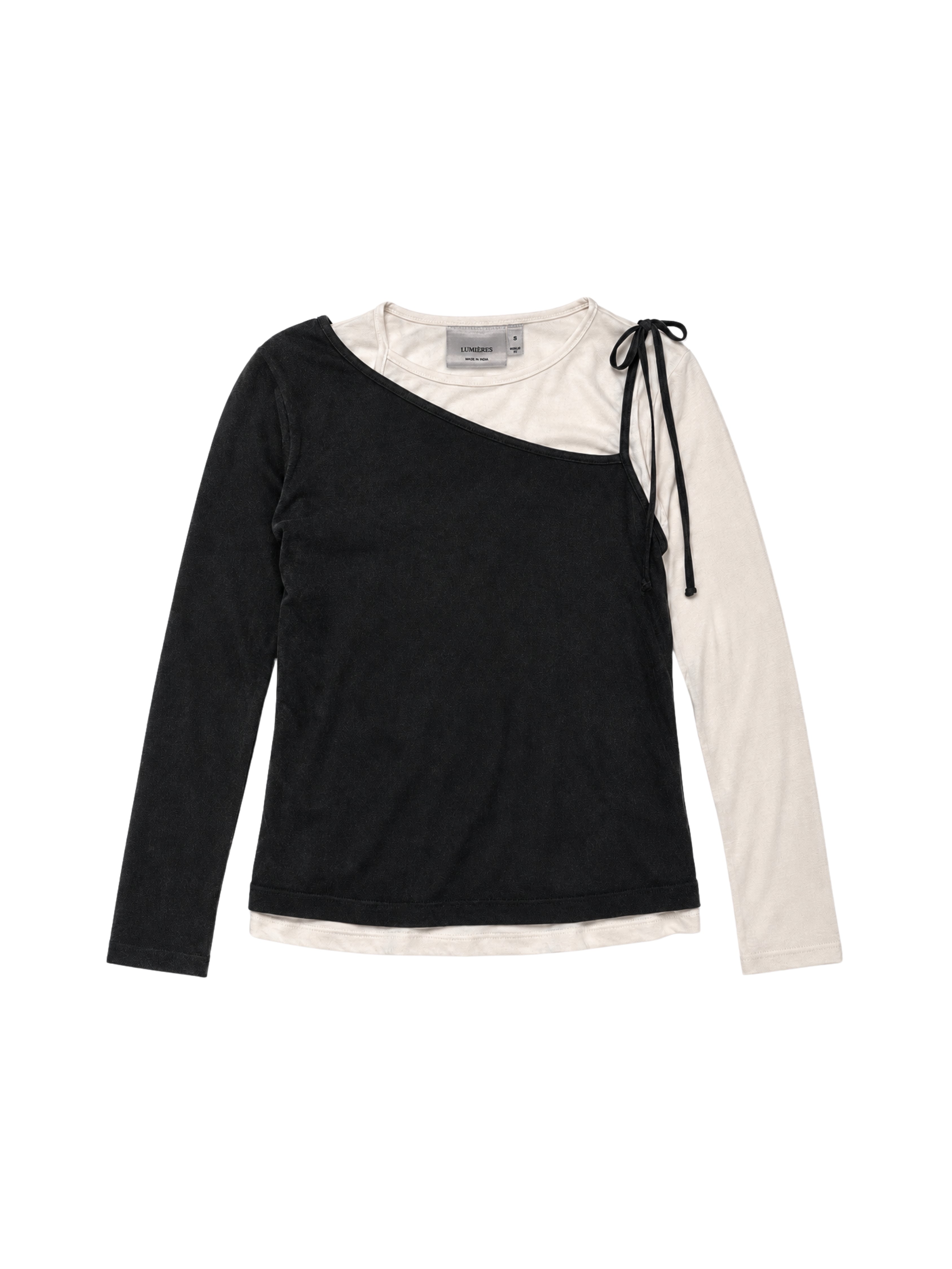 CROSSCUT MONOCHROME TIE TOP