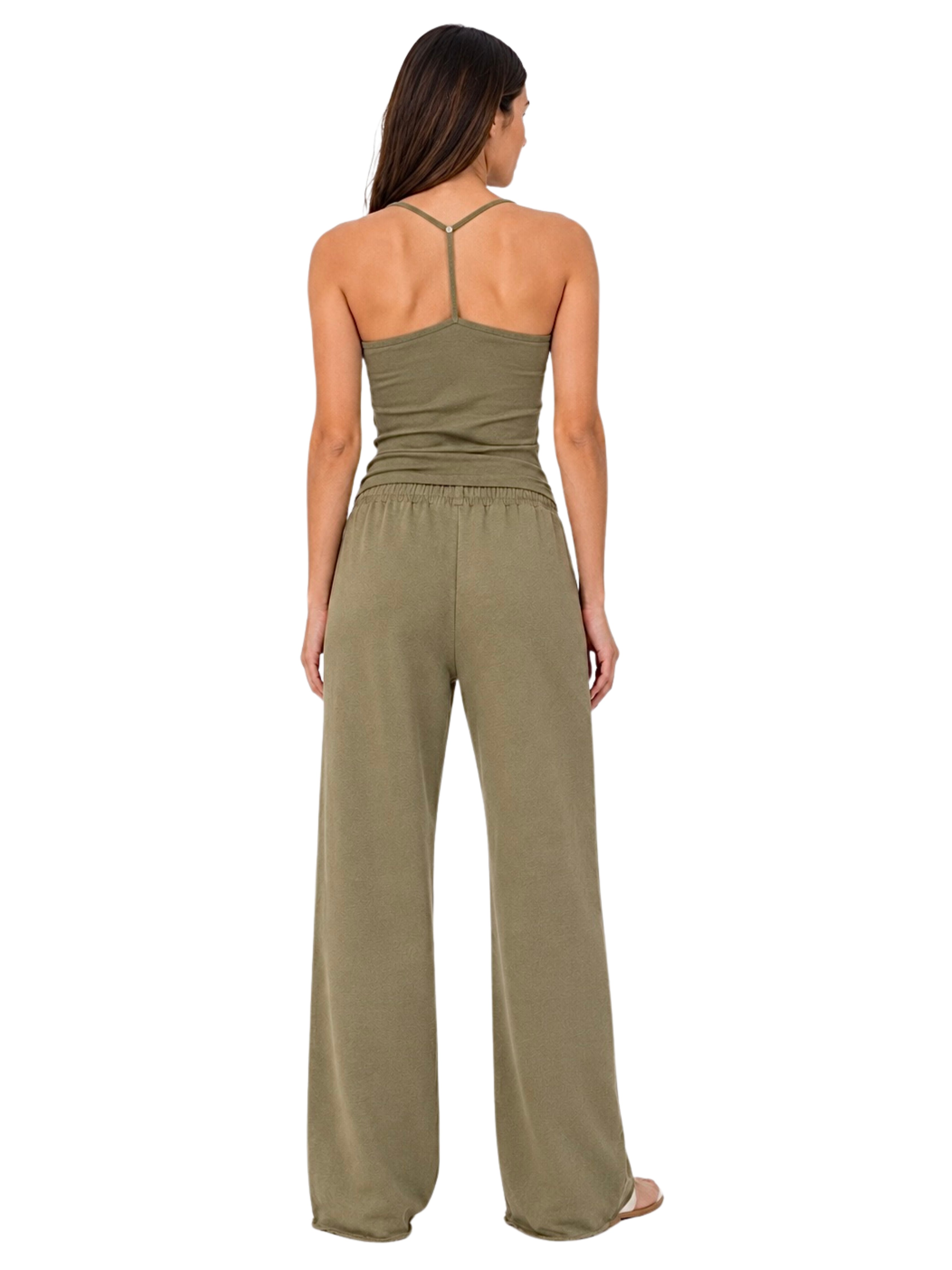 PISTACHIO IRIDESCENT BUTTON HALTER TOP