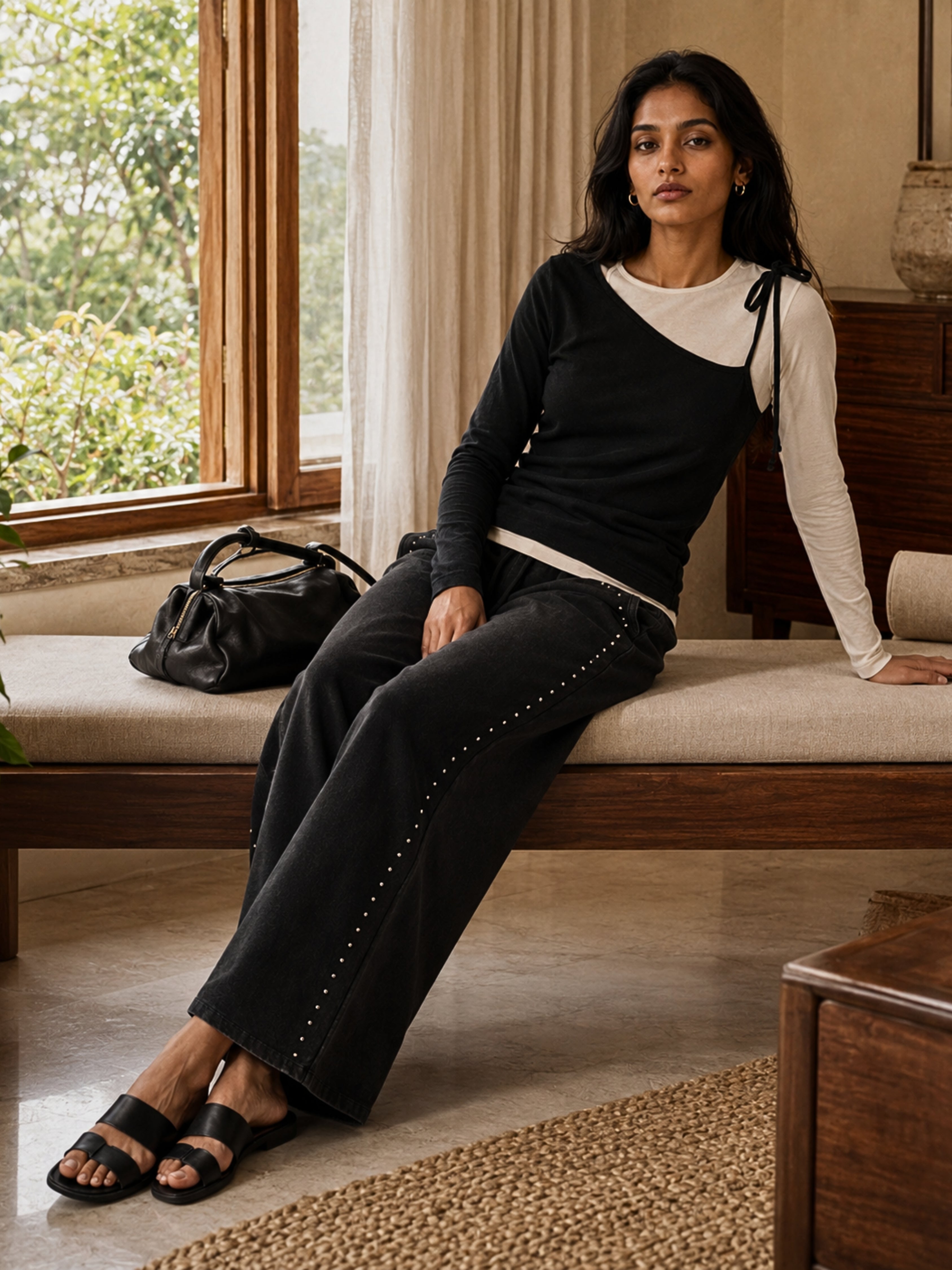 STUDDED MIDNIGHT JOGGERS WOMEN