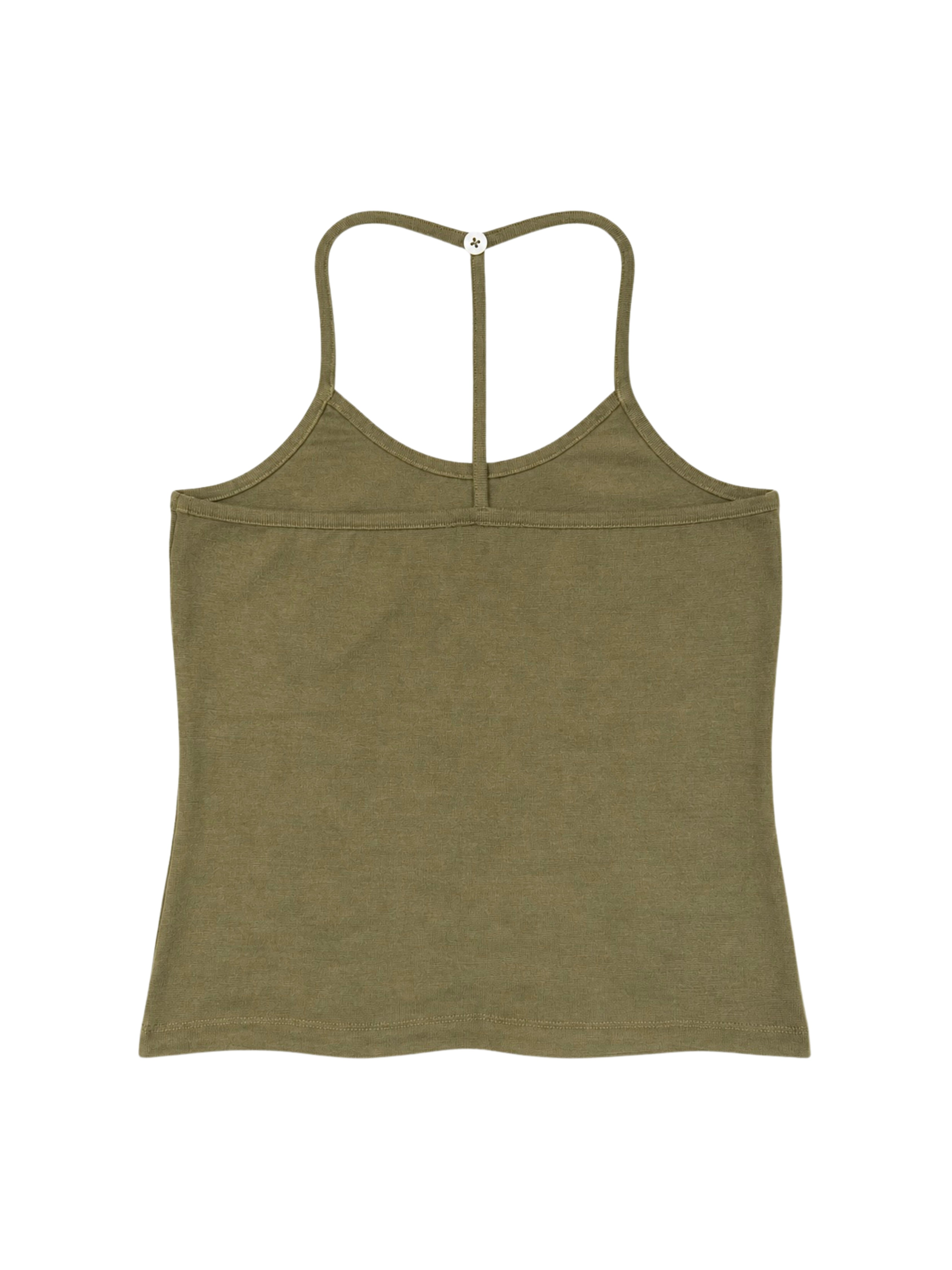 PISTACHIO IRIDESCENT BUTTON HALTER TOP