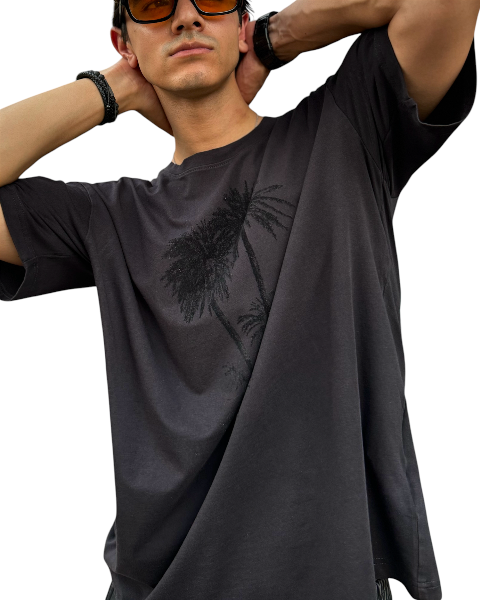 BLACK TROPICAL TEE