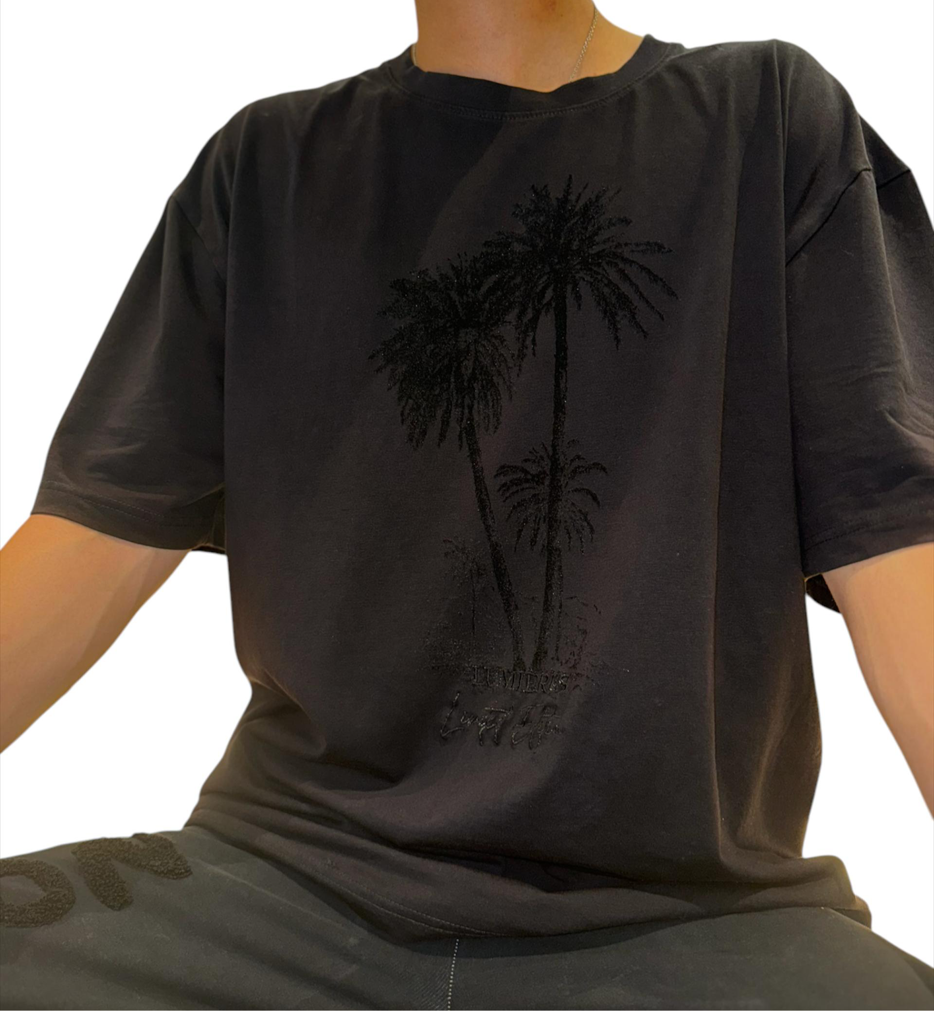 BLACK TROPICAL TEE